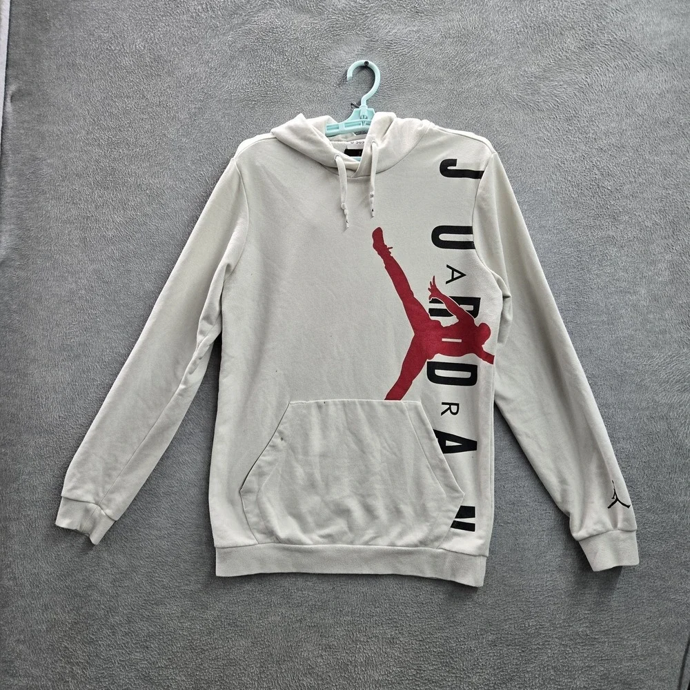 Jordan‎ Men Hoodie S White Graphic Print Big Logo Air Jumpman